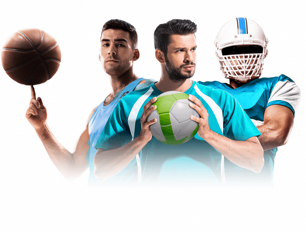 Un jugador de baloncesto, fútbol y fútbol americano